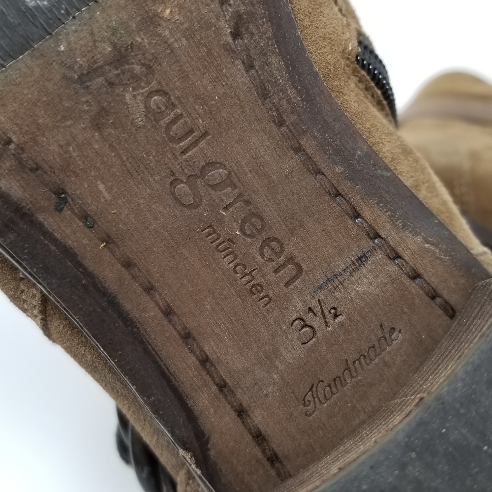 Paul Green Munchen Suede Ankle Suede Ankle Boot Buckle Block Heel Leather Sz 6 - Picture 10 of 16